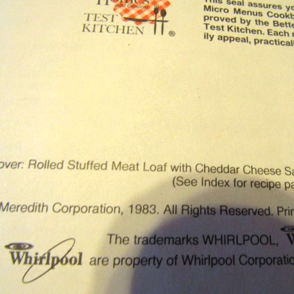 🥦🍄🟫🌽 Vintage RARE "Whirlpool Micro Menus" Cookbook - HC - Picture 6 of 12